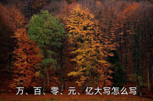 萬(wàn)、百、零、元、億大寫怎么寫