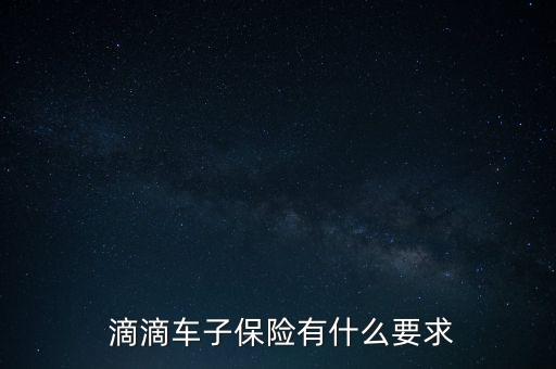  滴滴車子保險(xiǎn)有什么要求