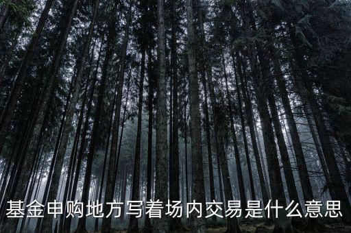 基金場內(nèi)交易是什么意思，什么是基金場內(nèi)交易