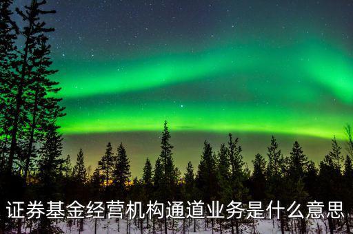 資金通道是什么業(yè)務(wù)，證券基金經(jīng)營(yíng)機(jī)構(gòu)通道業(yè)務(wù)是什么意思