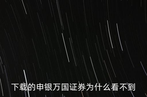 下載的申銀萬國(guó)證券為什么看不到
