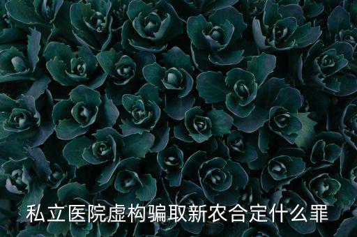 私立醫(yī)院騙國(guó)家醫(yī)保上千萬(wàn)什么罪，私立醫(yī)院虛構(gòu)騙取新農(nóng)合定什么罪