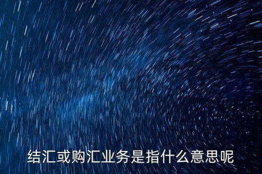 結(jié)匯購匯是什么意思，結(jié)匯或購匯業(yè)務(wù)是指什么意思呢