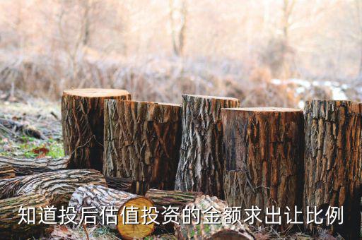 什么是投后估值，知道投后估值投資的金額求出讓比例