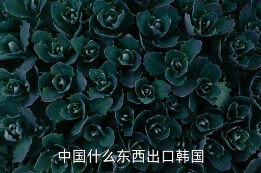 中國向韓國出口什么，中國都向韓國出口哪些呢