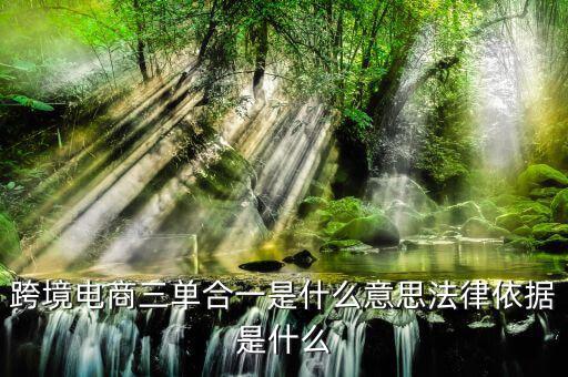 跨境三單合一什么意思，盛付通跨境支付的三單合一是指什么