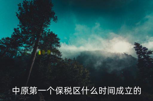 新泰保稅區(qū)什么時間投建，中原第一個保稅區(qū)什么時間成立的