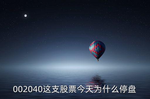 鴻博股份今天為什么停牌，002040這支股票今天為什么停盤(pán)