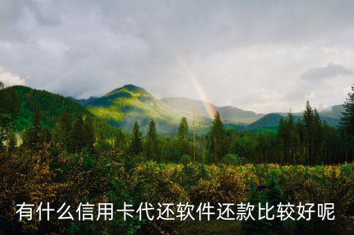 有什么軟件代還信用卡，有什么信用卡代還軟件還款比較好呢
