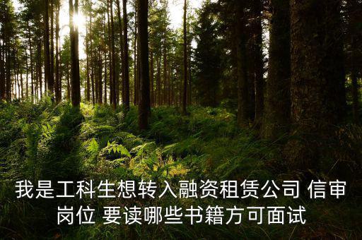 中興融資崗需要看什么書，我是工科生想轉(zhuǎn)入融資租賃公司 信審崗位 要讀哪些書籍方可面試