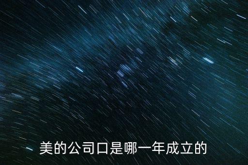 美的集團什么時候上市的，美的公司口是哪一年成立的