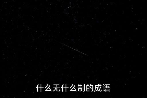 什么制不什么，成語什么無什么制