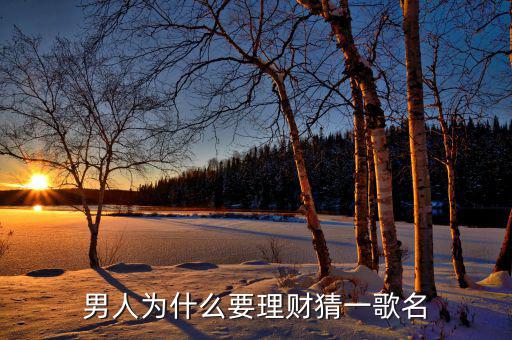 男人為什么要理財，男人為什么要理財猜一歌名