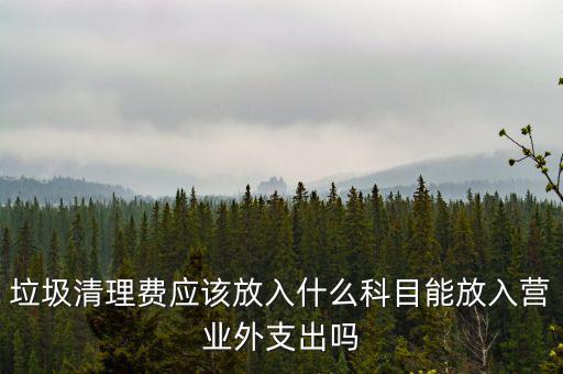 垃圾清理費入什么科目，垃圾處理費財務記哪個科目