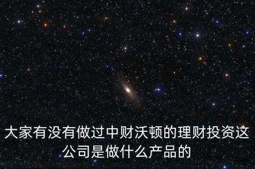 大家有沒(méi)有做過(guò)中財(cái)沃頓的理財(cái)投資這公司是做什么產(chǎn)品的