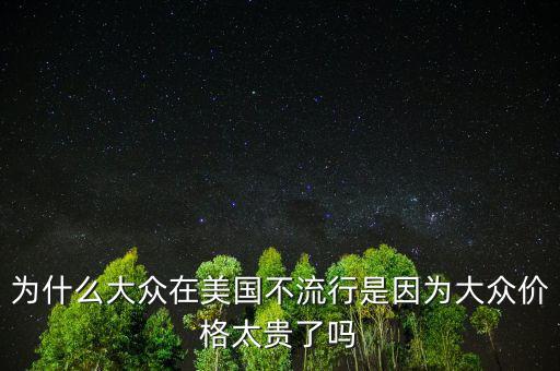 為什么大眾在美國不流行是因?yàn)榇蟊妰r(jià)格太貴了嗎