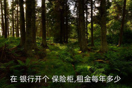 怎么在銀行開(kāi)保險(xiǎn)柜,保管箱新常態(tài)
