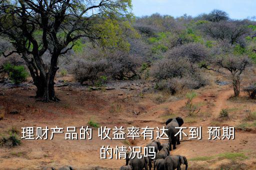 理財產(chǎn)品的 收益率有達(dá) 不到 預(yù)期的情況嗎