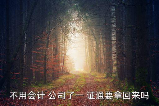 不用會計(jì) 公司了一 證通要拿回來嗎