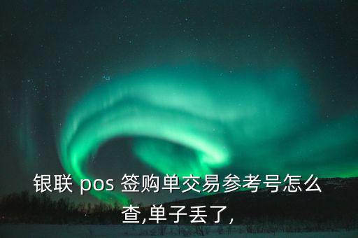 銀聯(lián) pos 簽購單交易參考號(hào)怎么查,單子丟了,