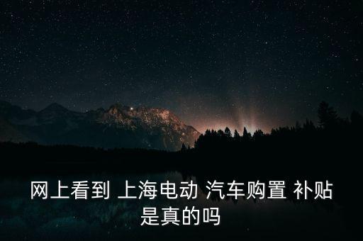 網(wǎng)上看到 上海電動(dòng) 汽車購置 補(bǔ)貼是真的嗎