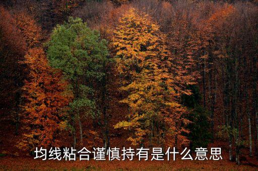均線粘合謹慎持有是什么意思