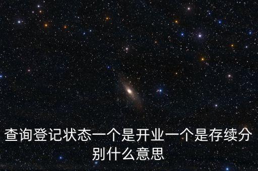 登記狀態(tài)為存續(xù)是什么意思，查詢登記狀態(tài)一個(gè)是開業(yè)一個(gè)是存續(xù)分別什么意思