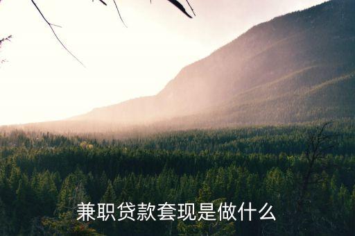 仁仁分期的兼職是什么，兼職貸款套現(xiàn)是做什么