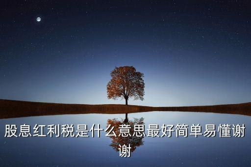 新的股息稅是什么意思，股息紅利稅是什么意思最好簡(jiǎn)單易懂謝謝