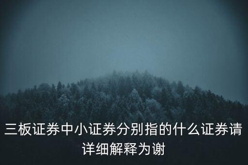 三板證券中小證券分別指的什么證券請詳細(xì)解釋為謝