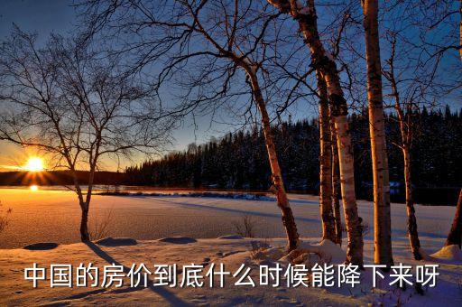 中國(guó)房產(chǎn)什么時(shí)候會(huì)降價(jià)，現(xiàn)在中國(guó)的房?jī)r(jià)什么時(shí)候會(huì)降呢