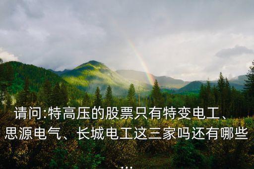 請問:特高壓的股票只有特變電工、 思源電氣、長城電工這三家嗎還有哪些...