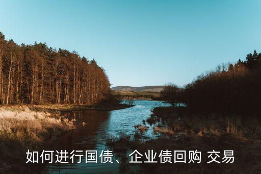 如何進(jìn)行國(guó)債、企業(yè)債回購(gòu) 交易