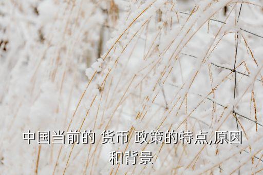中國當(dāng)前的 貨幣 政策的特點,原因和背景