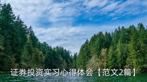 證券投資實習(xí)心得體會【范文2篇】