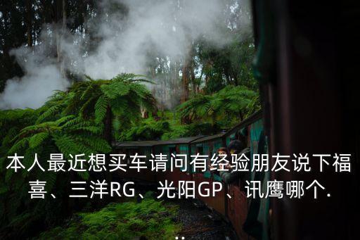 本人最近想買車請問有經(jīng)驗朋友說下福喜、三洋RG、光陽GP、訊鷹哪個...