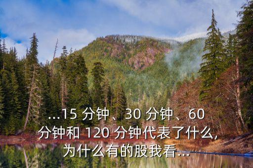 ...15 分鐘、30 分鐘、60 分鐘和 120 分鐘代表了什么,為什么有的股我看...