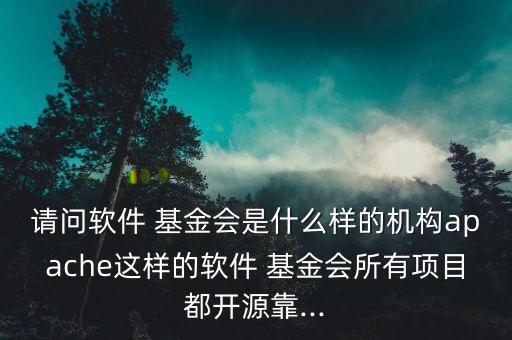 請問軟件 基金會是什么樣的機(jī)構(gòu)apache這樣的軟件 基金會所有項(xiàng)目都開源靠...