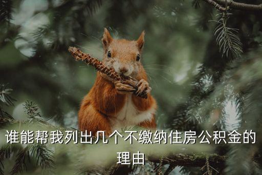 誰能幫我列出幾個(gè)不繳納住房公積金的理由